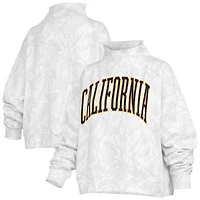 Women's Pressbox  White Cal Bears Camo Mock Neck Sweatshirt