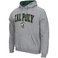 Men's Colosseum Heather Gray Cal Poly Mustangs Arch & Logo 3.0 Pullover Hoodie