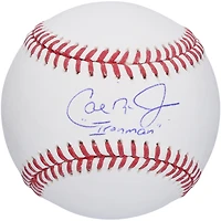 Baseball autographié par Cal Ripken Jr des Orioles de Baltimore avec l'inscription « Iron Man »