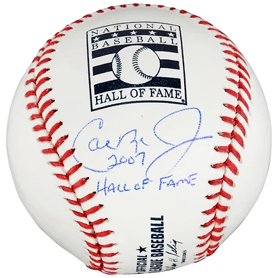Cal Ripken Jr Baltimore Orioles Autographed HOF Logo Baseball with "2007 Hall of Fame" Inscription