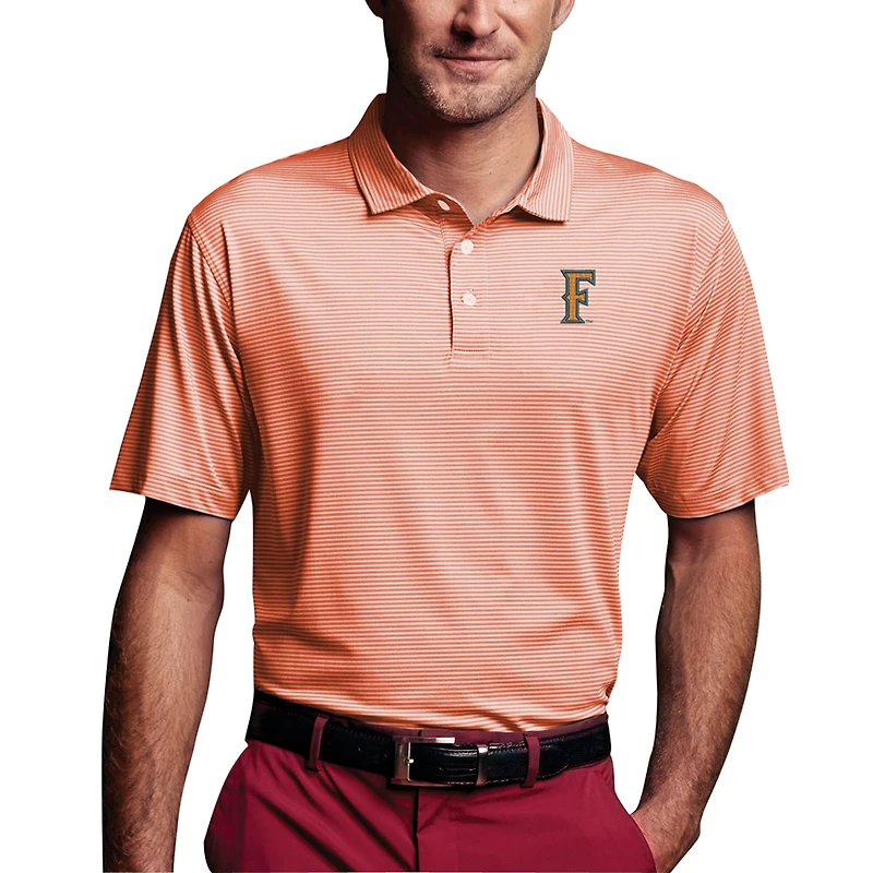 Men's Orange Cal State Fullerton Titans Vansport Pro Tonal Micro-Stripe Polo