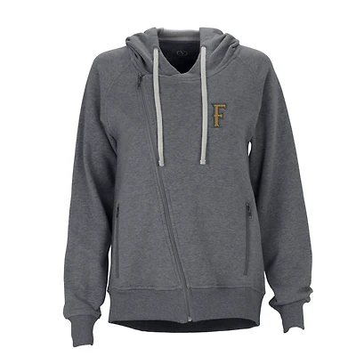 Women's Charcoal Cal State Fullerton Titans Fleece Moto Jacket