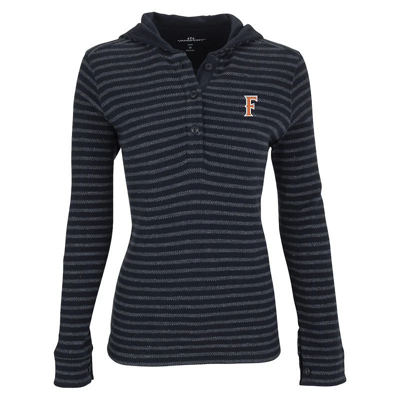 Women's Navy/White Cal State Fullerton Titans Baja Pullover Hoodie