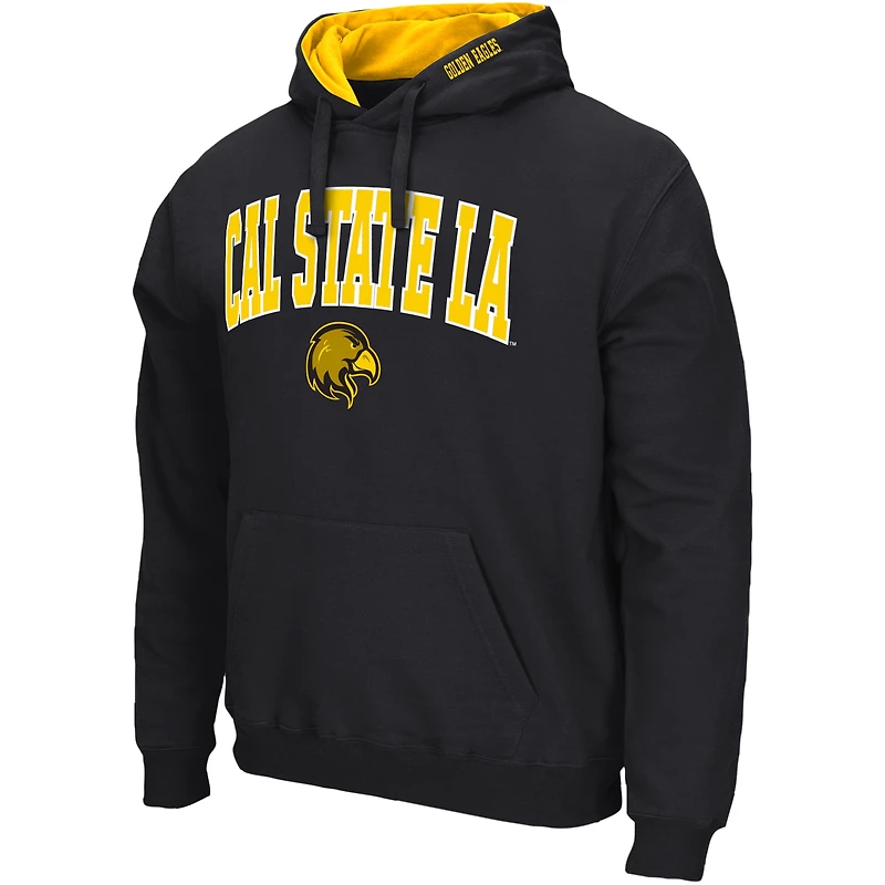 Sweat à capuche Colosseum noir pour homme, Cal State L.A. Golden Eagles, avec logo et arche.