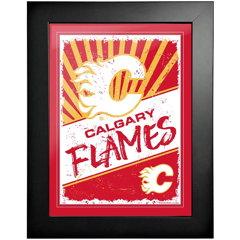 Flames de Calgary - Art encadré classique 12'' x 16''