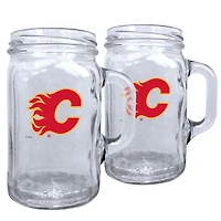 Paquet de 2 Flames de Calgary 16oz. Ensemble de tasses maçon
