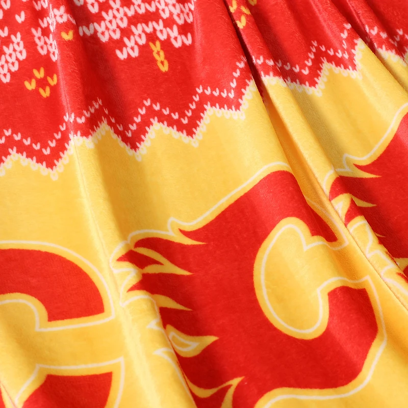 Ensemble de 3 jetés et oreillers Calgary Flames