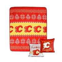 Calgary Flames 3-Pack Throw Blanket & Pillows Set