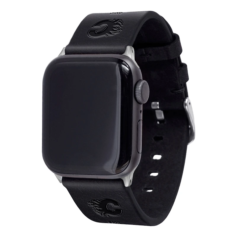 Montre Apple Watch en cuir Flames de Calgary 38-40 mm - Bracelet
