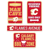Enseigne d'éventail 4 pièces des Flames de Calgary - Ensemble