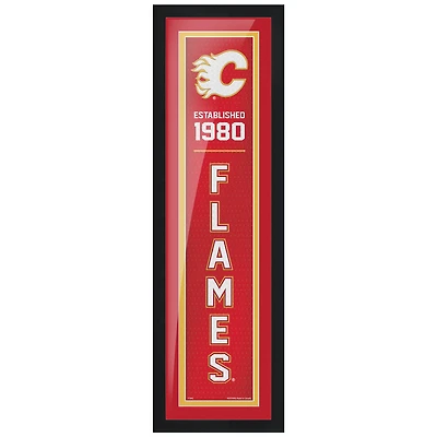 Flames de Calgary 6 '' x 22 '' Équipe établie encadrée - Oeuvre