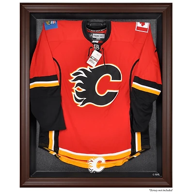 Vitrine de présentation du maillot encadré marron des Flames de Calgary