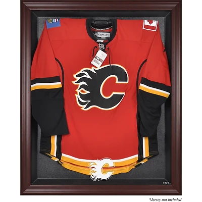 Vitrine de présentation encadrée en acajou pour maillots des Flames de Calgary