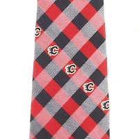 Calgary Flames Woven Poly Check Tie