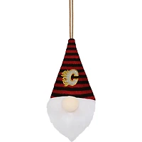FOCO Calgary Flames Plush Striped Hat Gnome - Ornament