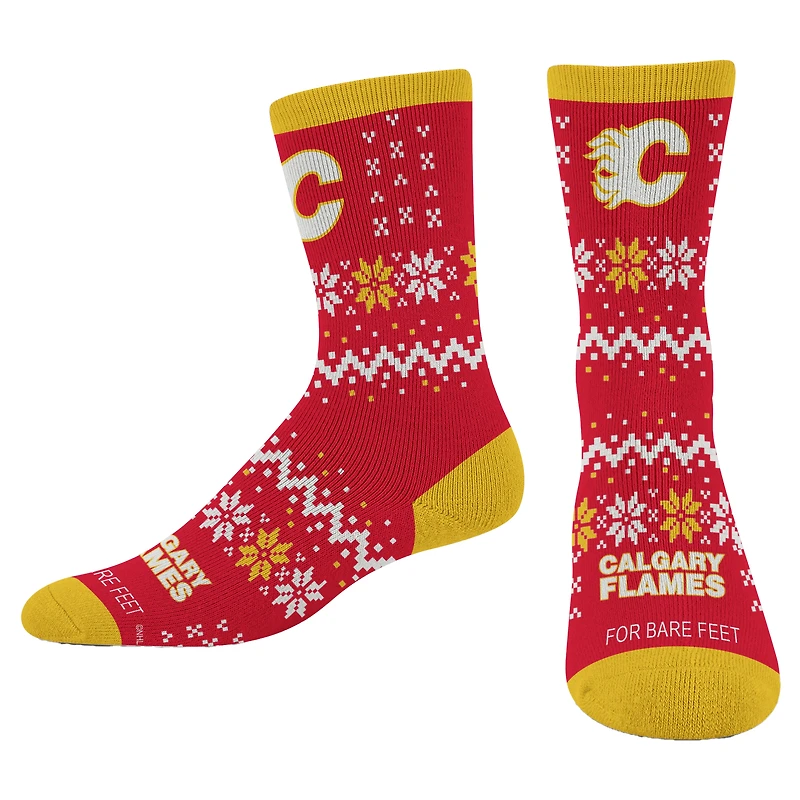 For Bare Feet  Calgary Flames Team Sweater Socks