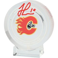 Jonathan Huberdeau Calgary Flames Autographed Crystal Puck - Filled with Ice from the 2024-25 Season