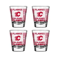 Ensemble de 4 verres à liqueur Logo Brands Calgary Flames (57 ml).