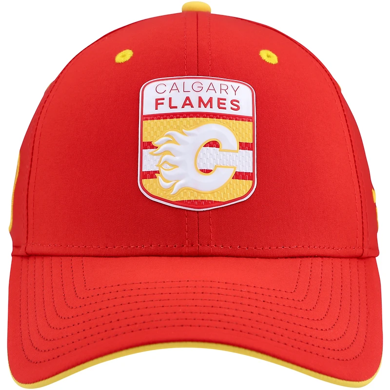 Casquette extensible authentique Pro Draft des Flames de Calgary pour hommes Fanatics rouge