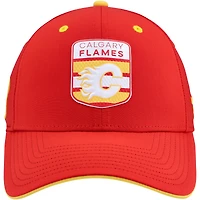 Casquette extensible authentique Pro Draft des Flames de Calgary pour hommes Fanatics rouge