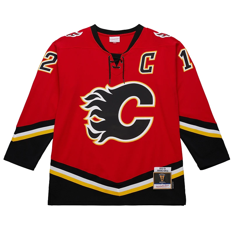 Men's Mitchell & Ness Jarome Iginla Red Calgary Flames 2003/04 Throwback Powerplay Jersey