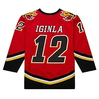 Men's Mitchell & Ness Jarome Iginla Red Calgary Flames 2003/04 Throwback Powerplay Jersey