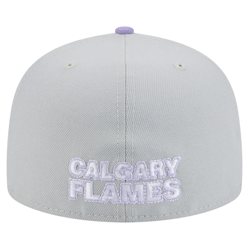 Men's New Era  Gray/Light Purple Calgary Flames Color Pack Two-Tone 59FIFTY Fitted Hat
