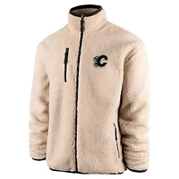 Men's '47 Oatmeal Calgary Flames Stowe Sherpa Full-Zip Jacket