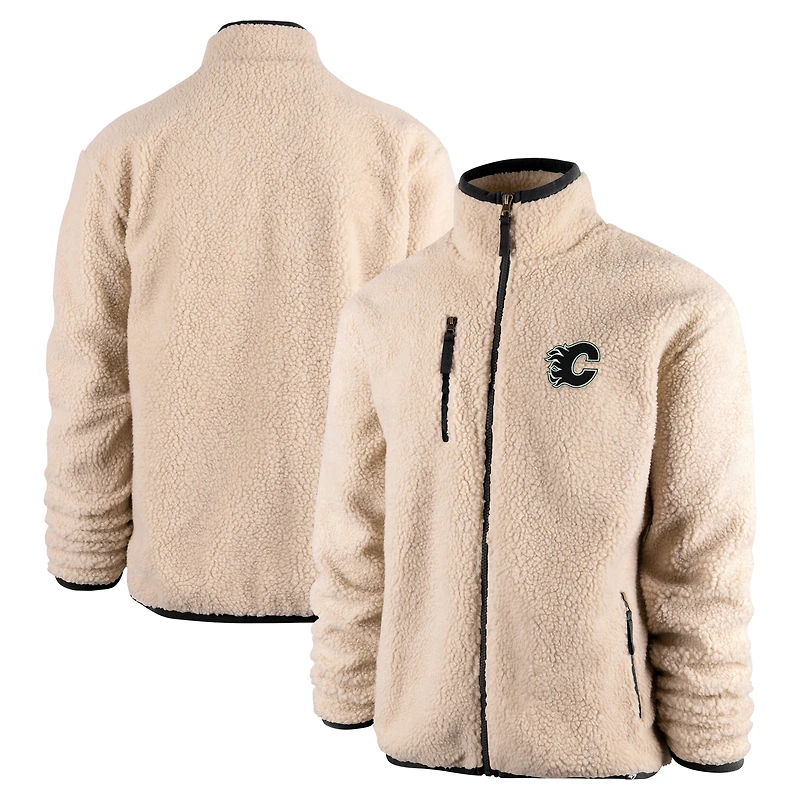 Men's '47 Oatmeal Calgary Flames Stowe Sherpa Full-Zip Jacket