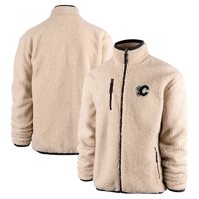 Men's '47 Oatmeal Calgary Flames Stowe Sherpa Full-Zip Jacket