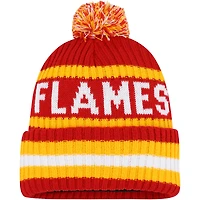 Bonnet en tricot à revers Bering pour hommes '47 Red Calgary Flames avec pompon