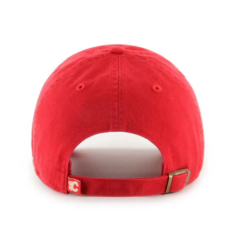 Men's '47  Red Calgary Flames Core Logo Clean Up Adjustable Hat