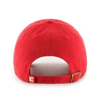 Men's '47  Red Calgary Flames Core Logo Clean Up Adjustable Hat