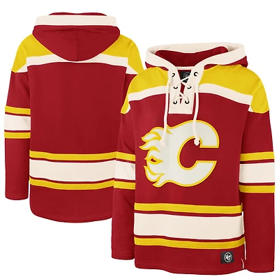 Men's '47 Red Calgary Flames Superior Lacer Hoodie