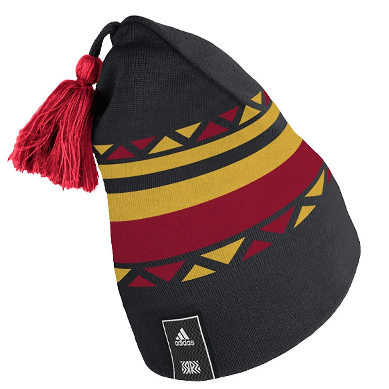 Adidas Black Calgary Flames Reverse Retro 2.0 pour homme - Bonnet en tricot à pompon