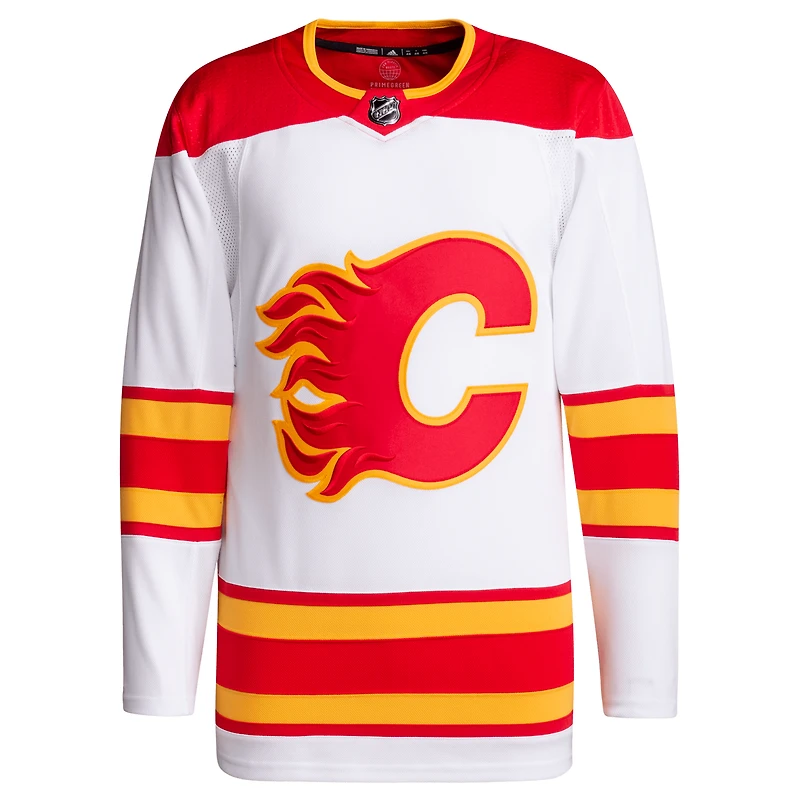 Adidas pour hommes, blanc, Flames de Calgary - Maillot authentique Primegreen