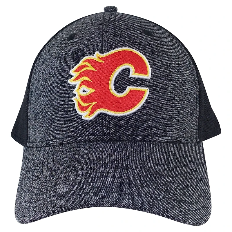 Casquette flexible pour hommes American Needle Heather Charcoal des Flames de Calgary