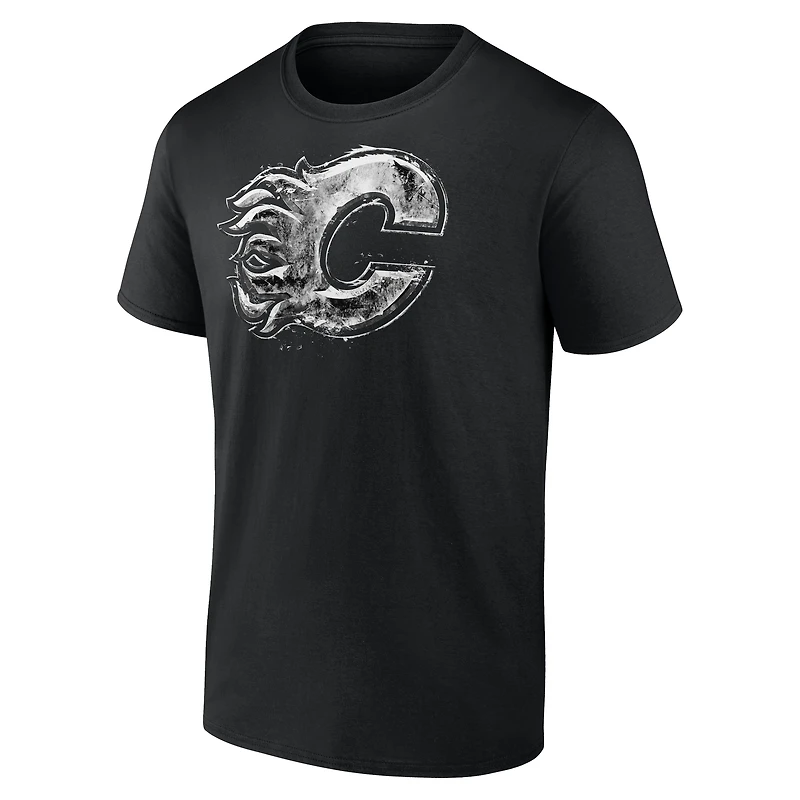Men's  Black Calgary Flames Iced Out T-Shirt
