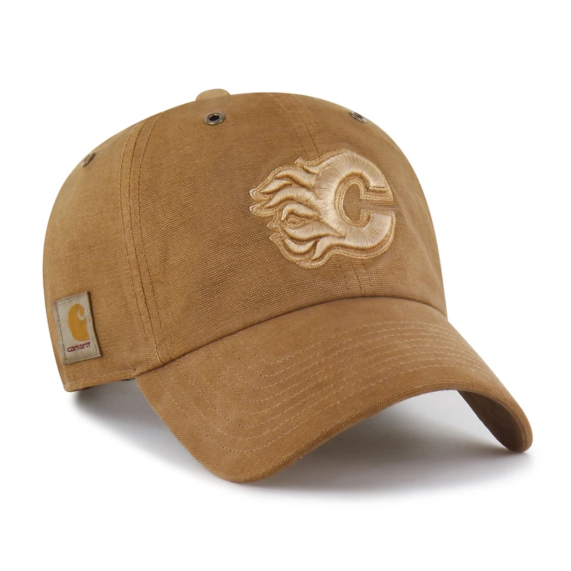 Men's Carhartt x '47 Brown Calgary Flames Dyed Clean Up Adjustable Hat