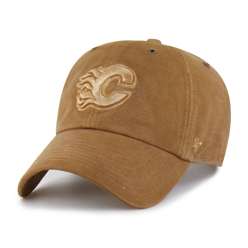 Men's Carhartt x '47 Brown Calgary Flames Dyed Clean Up Adjustable Hat