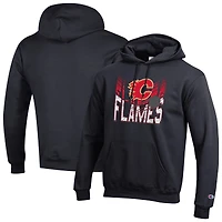 Men's Champion Black Calgary Flames Powerblend Hoodie