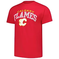 T-shirt rouge Champion pour homme avec logo principal des Flames de Calgary