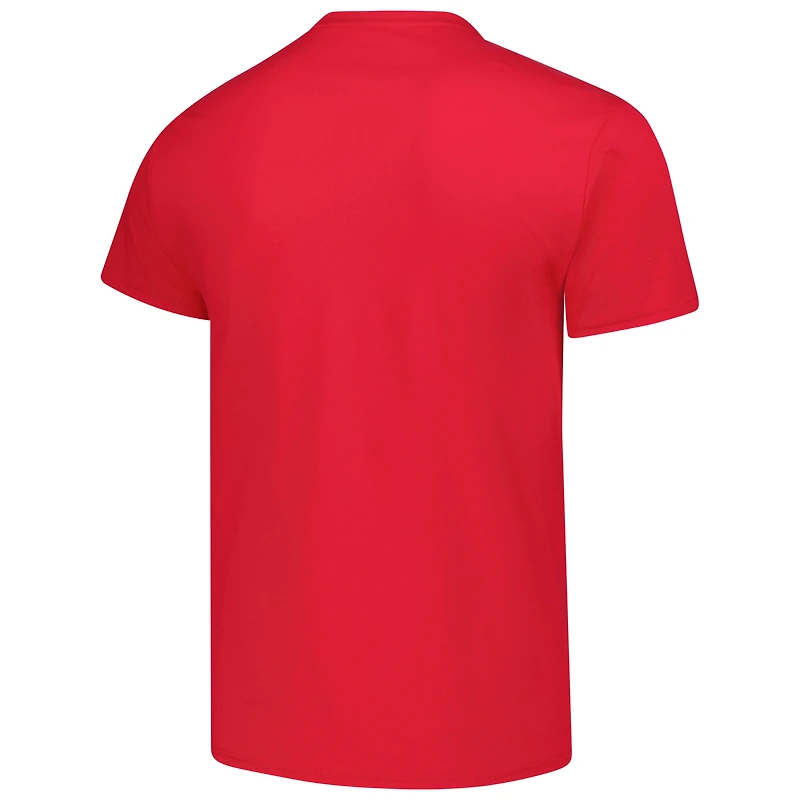T-shirt rouge Champion pour homme avec logo principal des Flames de Calgary