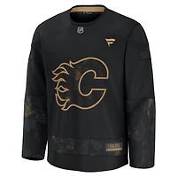 Men's Fanatics  Black Calgary Flames 2024 Military Appreciation Practice Jersey