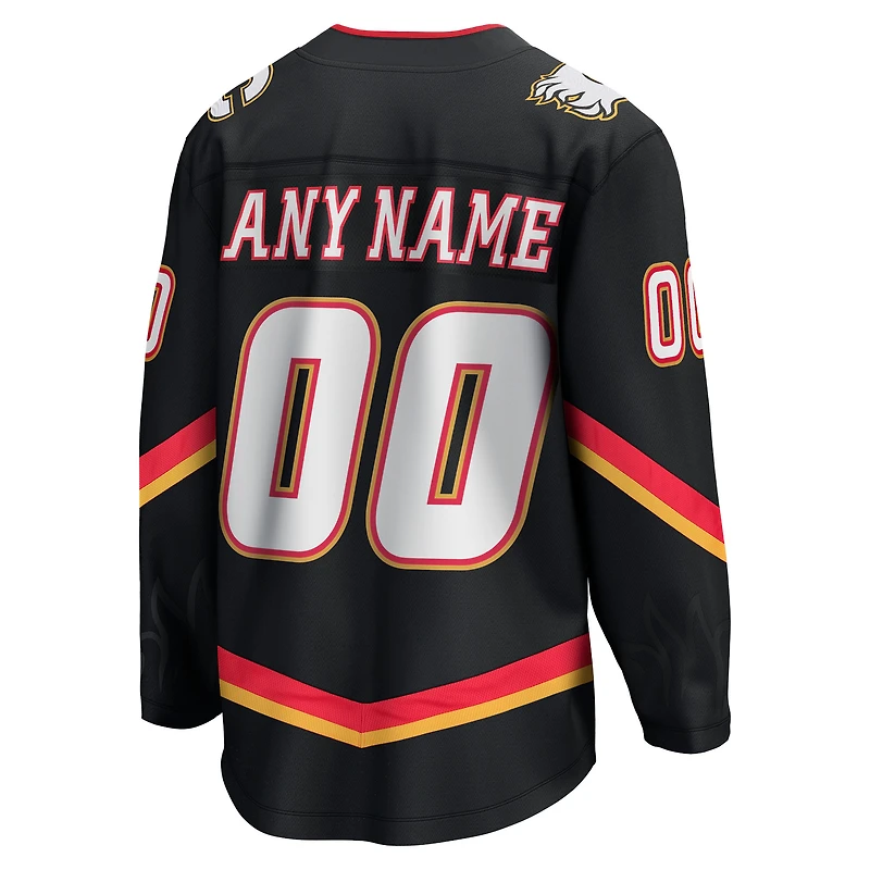 Maillot personnalisé Alternate Breakaway noir des Flames de Calgary pour hommes