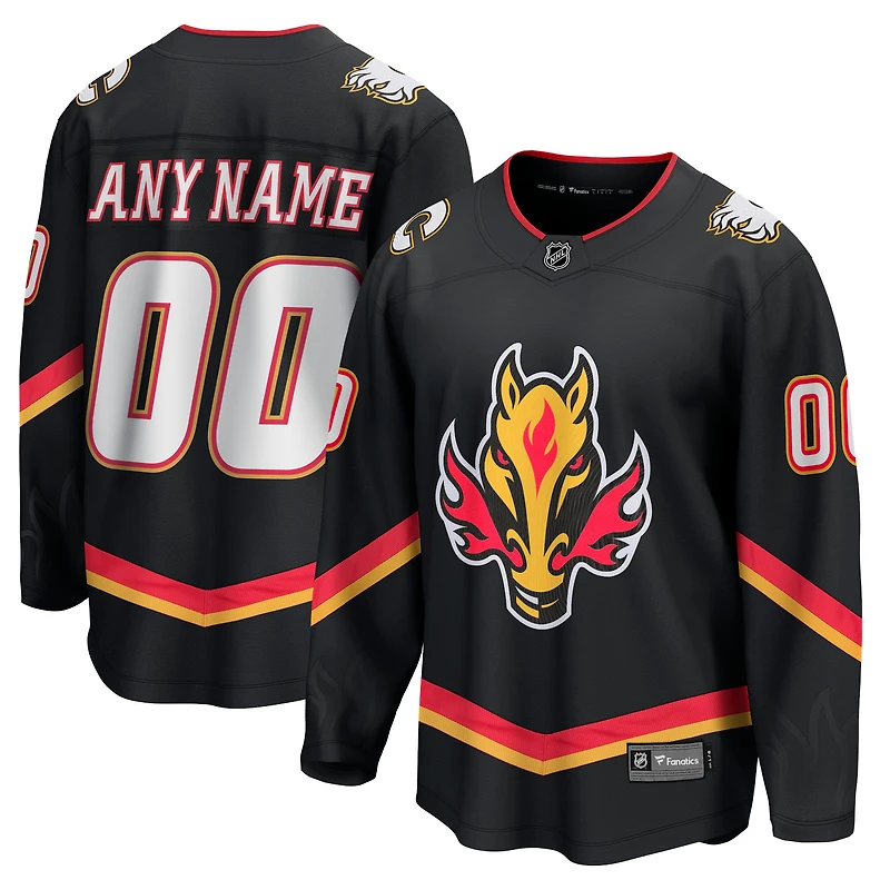 Maillot personnalisé Alternate Breakaway noir des Flames de Calgary pour hommes