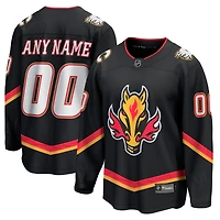 Maillot personnalisé Alternate Breakaway noir des Flames de Calgary pour hommes