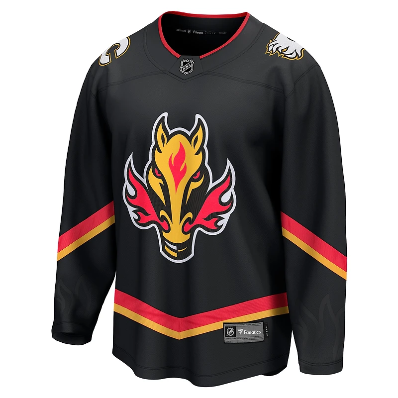 Fanatics pour hommes, noirs, Flames de Calgary - Maillot Alternate Premier Breakaway