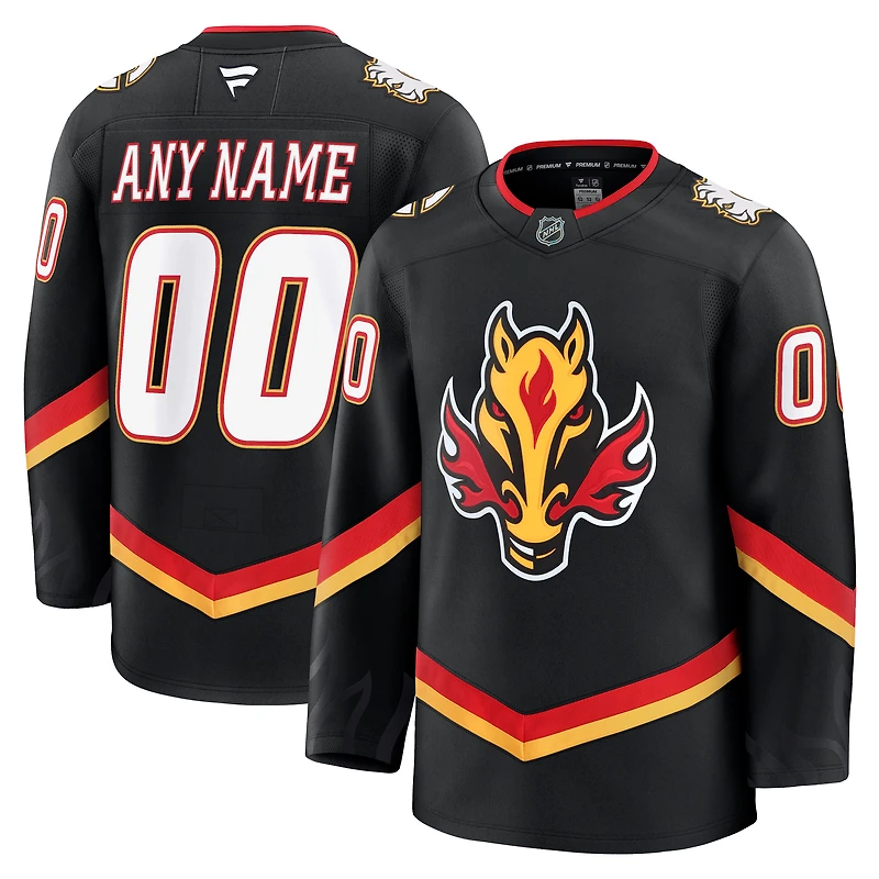 Men's Fanatics White Calgary Flames Away Premium Custom Jersey