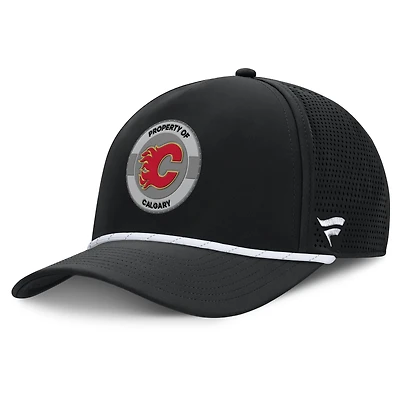 Men's Fanatics Black Calgary Flames Authentic Pro Rink Adjustable Hat